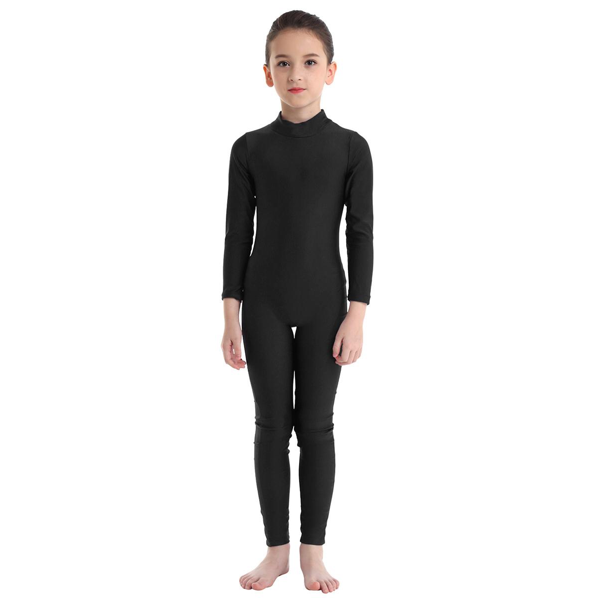 Linjinx Kinderen Meisjes Ballet Maillots Gymnastiek Unitards Lange Mouw Rits Dans Oefening Jumpsuit 3-4 Years