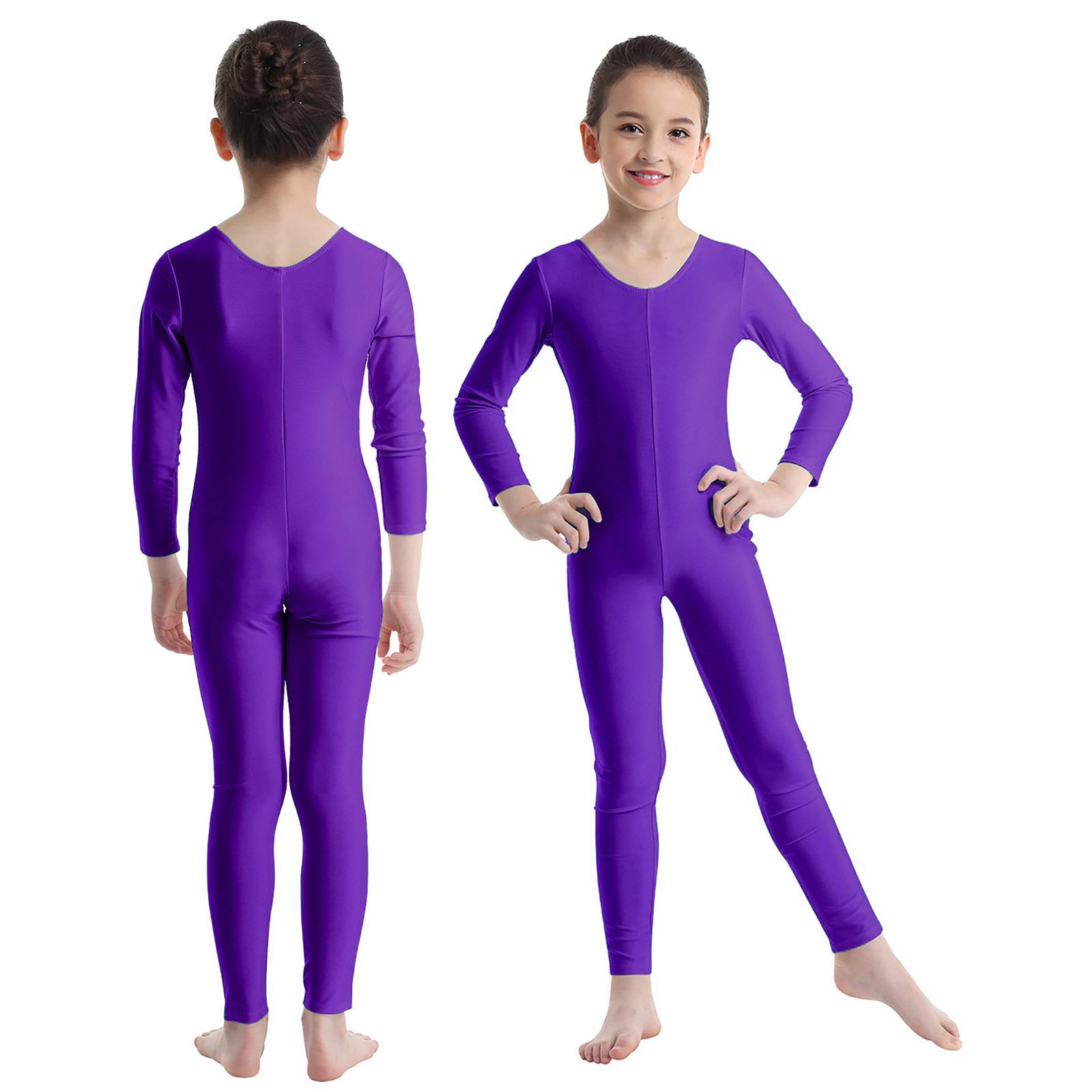 Yeahdor Kinderen meisjes ballet gymnastiek turnpakje dans lange mouwen jumpsuit bodysuit danskleding kinderen full body unitard 13-14 Years