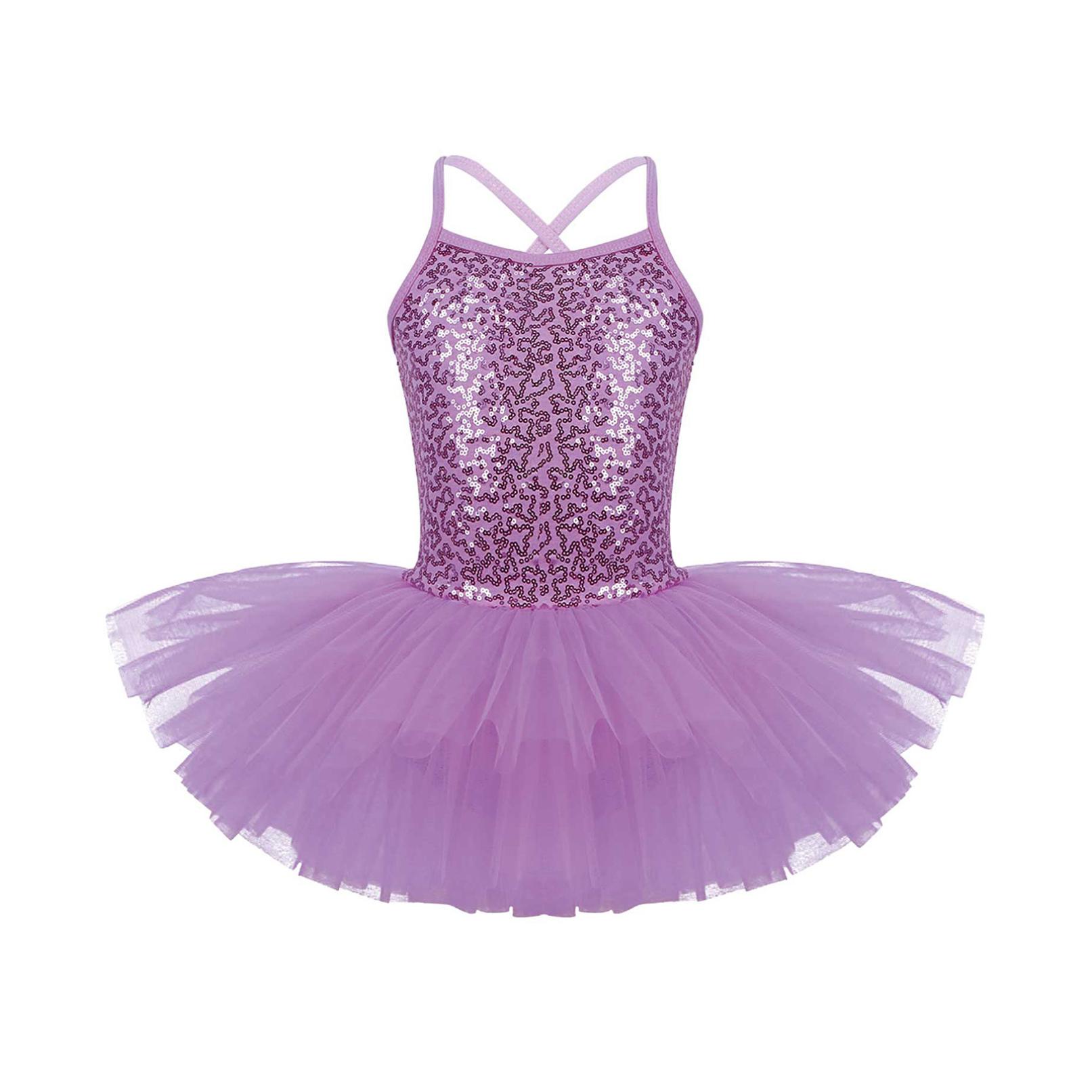 YOOJIA Meisjes Lovertjes Hemdje Ballet Tutu Jurk Rok Turnpakje Ballerina Glinsterende Danskleding Kostuums 7-8 Years