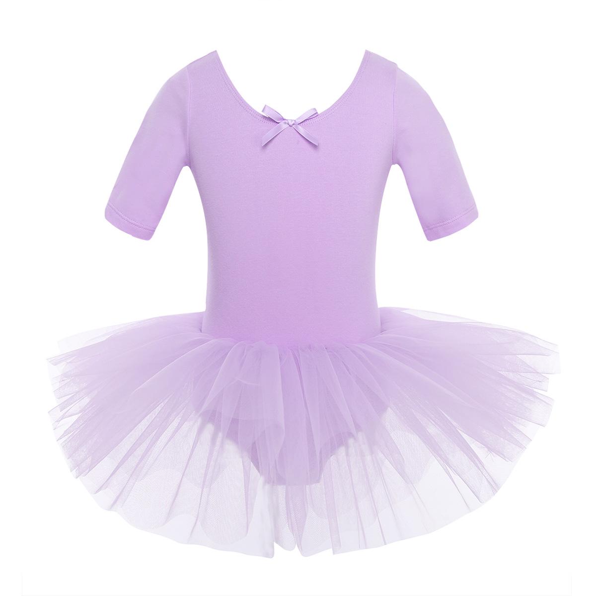 IEFiEL Kids Meisjes Party Tule Ballet Dans Slijtage Gymnastiek Turnpakje Dansen Tutu Jurk Ballerina Kostuum 5-6 Years paars