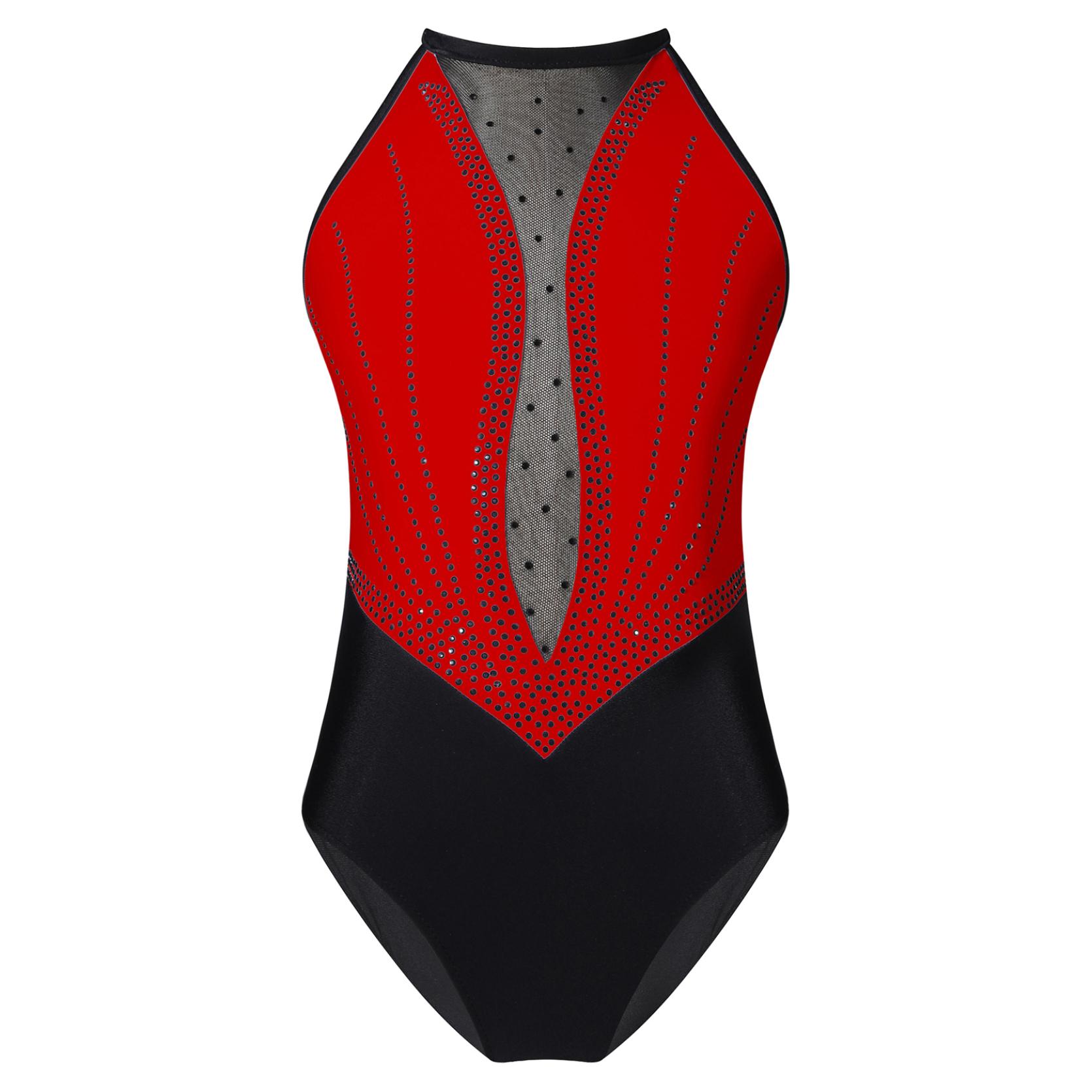 IEFiEL Kinderen meisjes ballet dans turnpakje mouwloze gymnastiek workout bodysuit glanzende strass backless danskostuums 9-10 Years