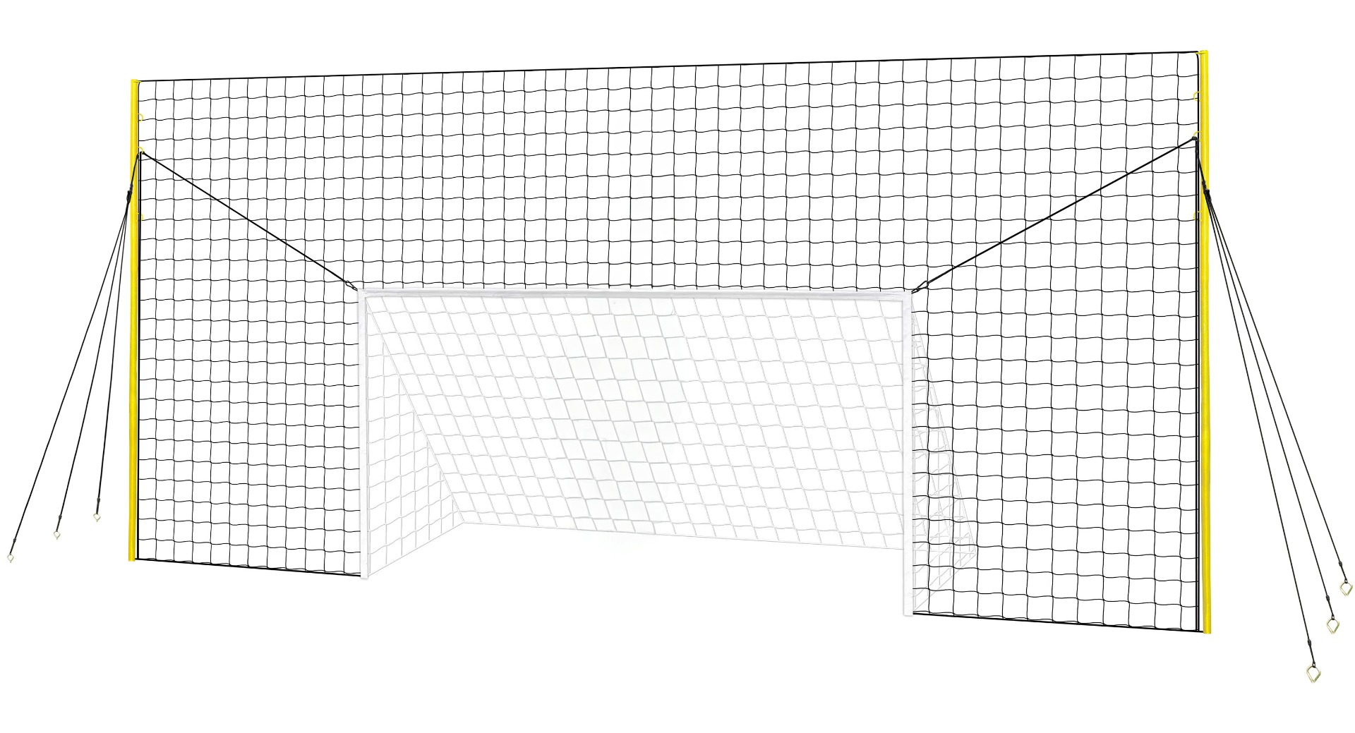 Large voetbaldoel, rebounder & backstop - 3 in 1 - 490 x 210 cm