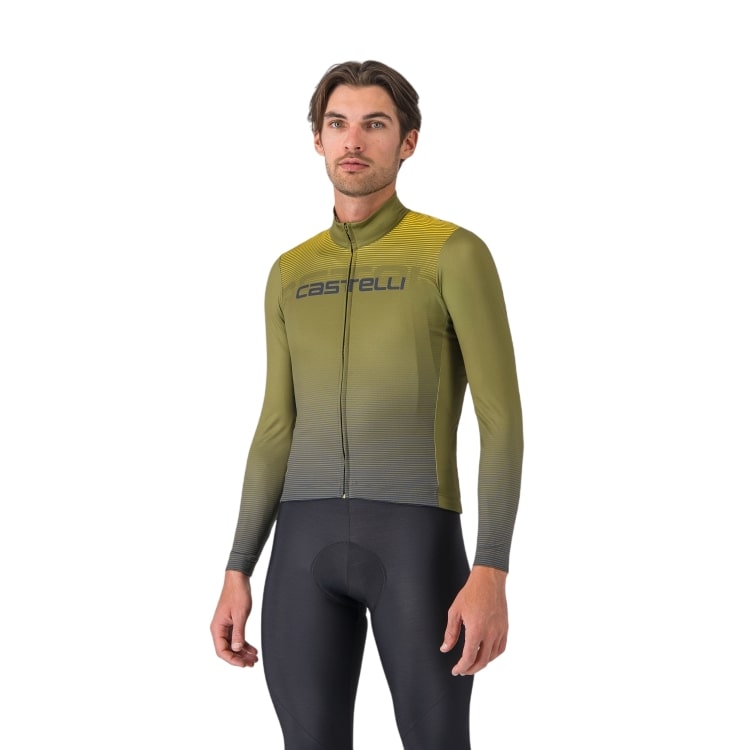 Castelli Apice Thermal fietsshirt lange mouw blue mango heren