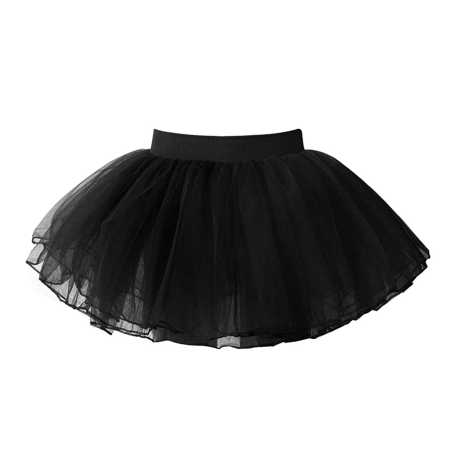 Sywiyi Kinderen Meisjes Ballet Dans Tutu Rok Basic Klassieke Elastische Taille 4 Lagen Mesh Tule Rok Kid Ballet Praktijk Turnpakje dans Jurk 11-16 Years zwart