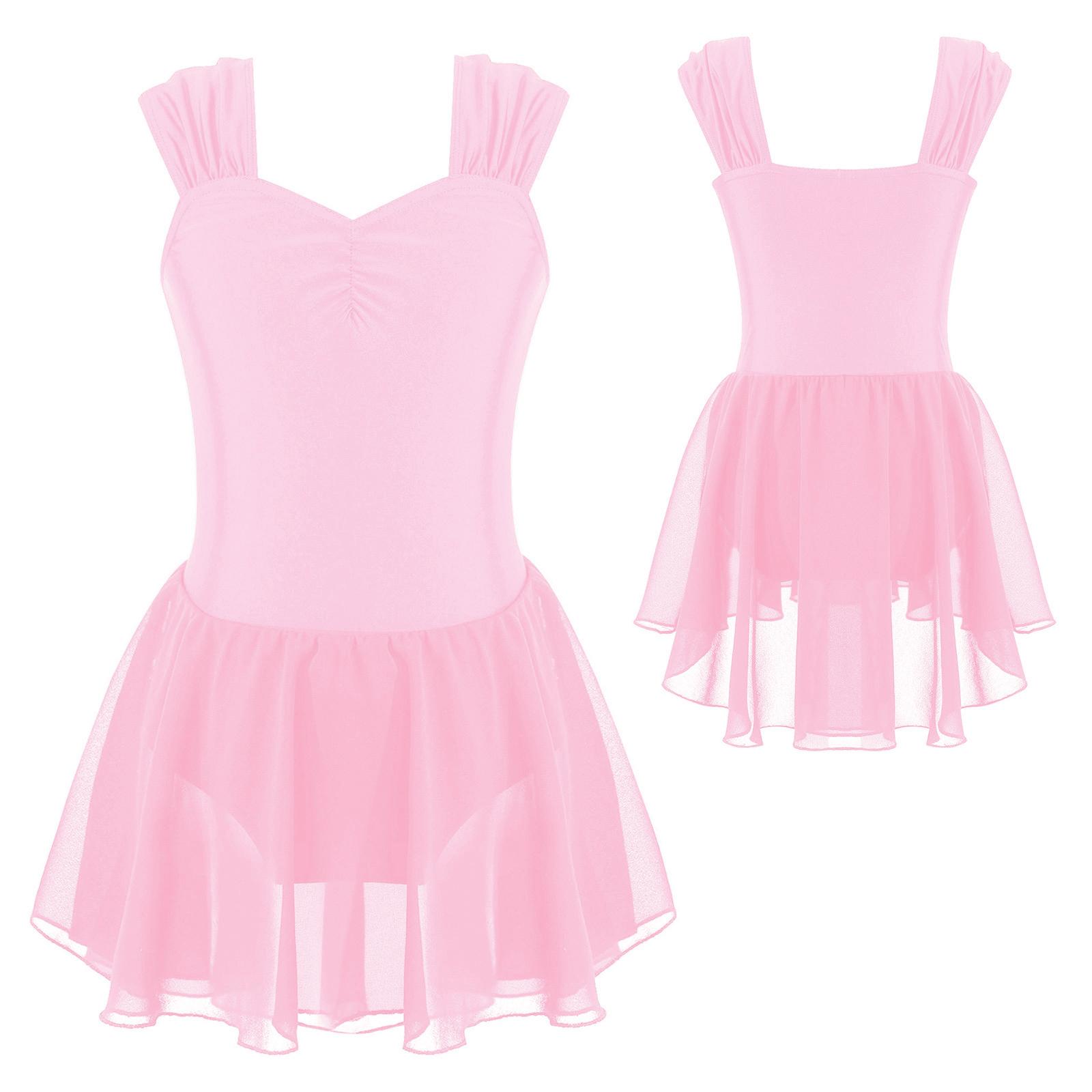 Yunduantong-electronic Kinderen Meisjes Ballet Tutu Prinsessenjurk Lyrische Danskostuums Gymnastiek Turnpakje Moderne Lyrische Ballroom Danskleding Fancy Schaatsen 7-8 Years