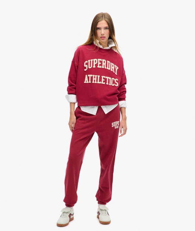 Superdry Athletic Essentials Boyfriend Joggingbroek Rood