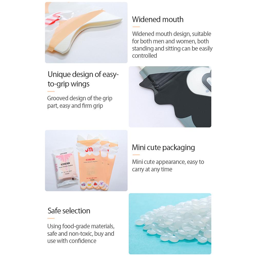 Neoglint 3 stuks set Wegwerp Urinaalzakken voor Vrouwen 700ml Nood Draagbare Auto Urinezak Staande Plassen grijze kleur