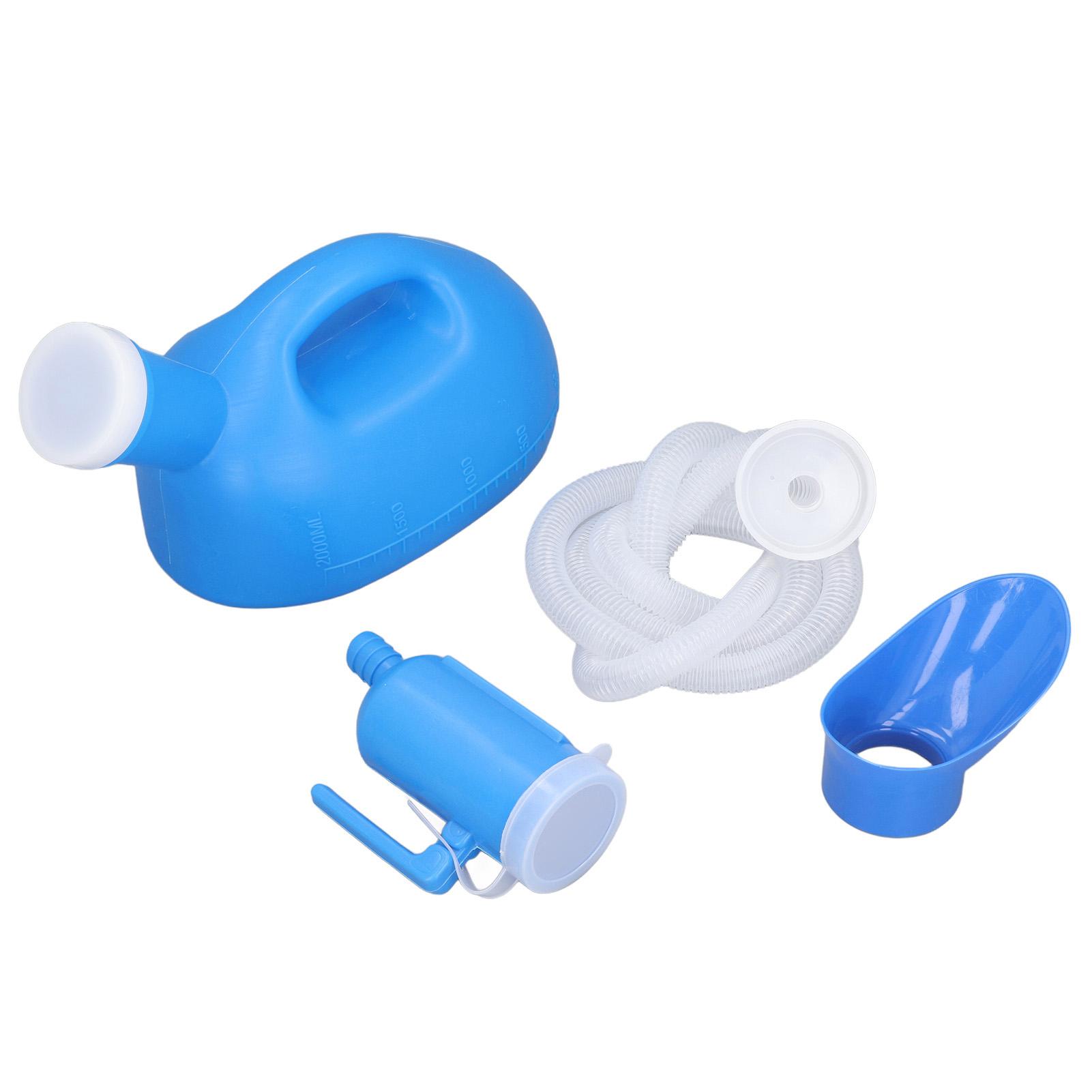 TOMTOP JMS Mannelijke Urinefles 2000ml Ergonomisch Grote Opening Sterk Plastic Grote Plasfles met Lange Slang voor blauw