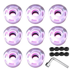 GoolRC 8 stuks Skateboard Wielen LED Lichtgevende Vervangingswielen Longboard Wielset 78A PU Kussenwiel voor roze