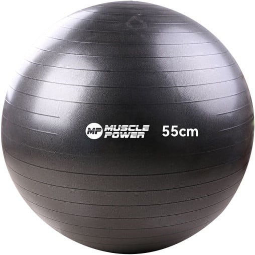 Muscle Power Anti-Burst Fitnessbal - Zwart - 55 cm