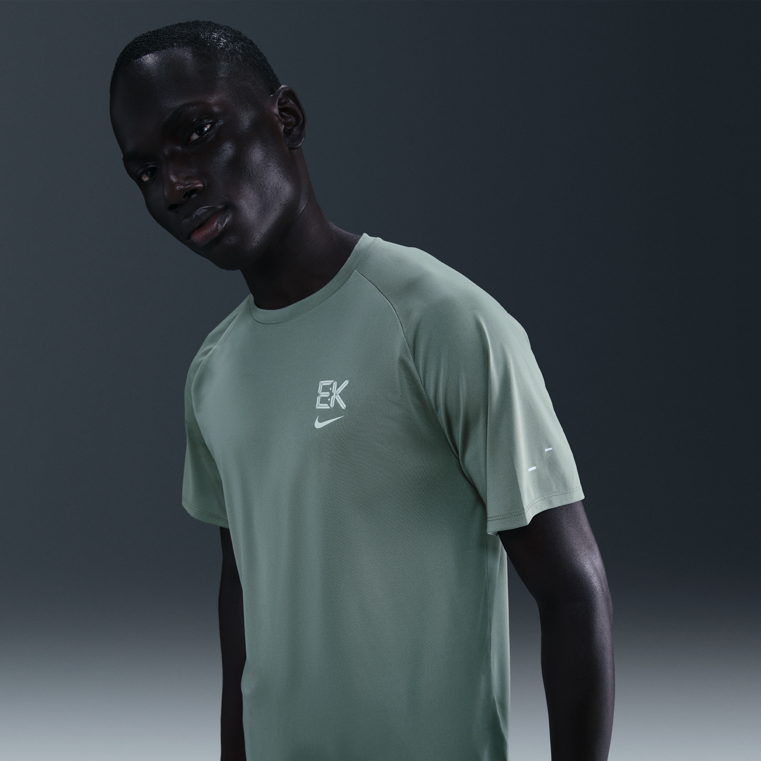 Nike Stride 'Eliud Kipchoge' Dri-FIT ADV hardlooptop met korte mouwen voor heren - Grijs
