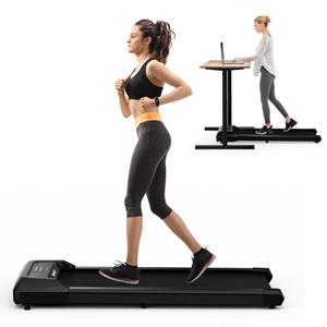 Costway Elektrische Loopband 1 tot 6 KM/H met Wielen 120 kg Draagvermogen Kantelbare Loopband met Afstandsbediening Onder het Bureau of Bed