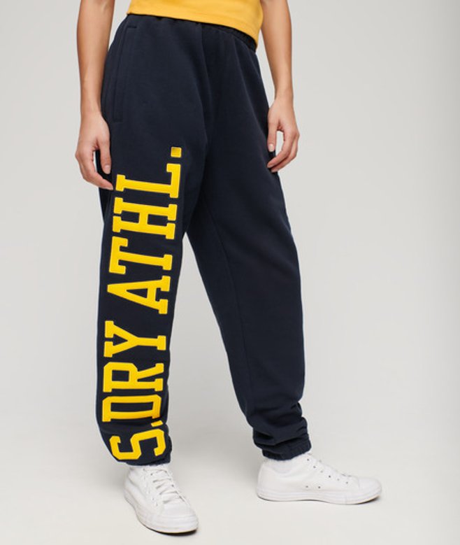 Superdry Boyfriend-joggingbroek met College-logo Blauw