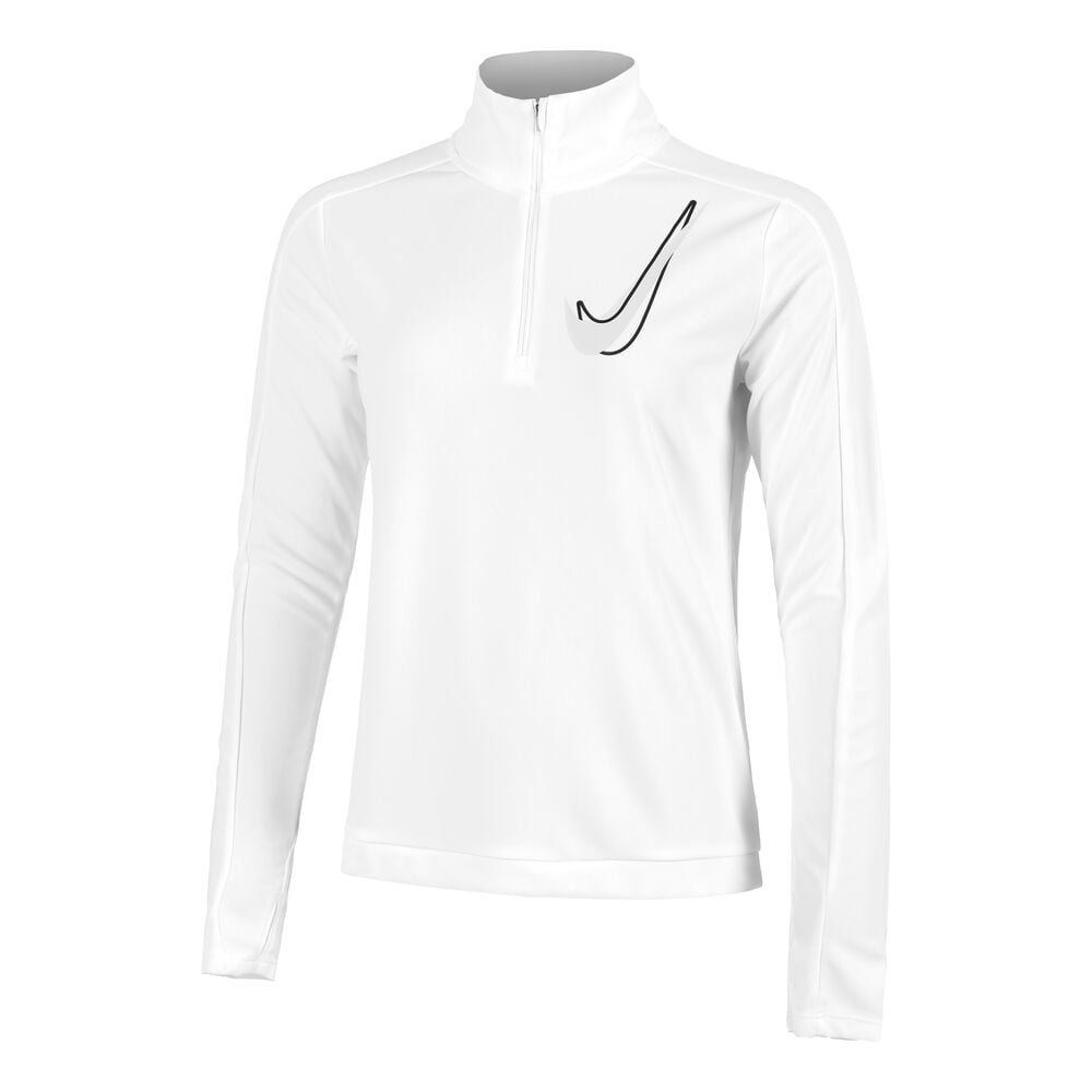 Nike Swoosh Half-Zip Hardloopshirt Dames-Wit