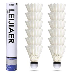TOMTOP JMS Pluimballen voor Badminton Buiten 12-Pack Beginners Training Badminton Pluimballen wit