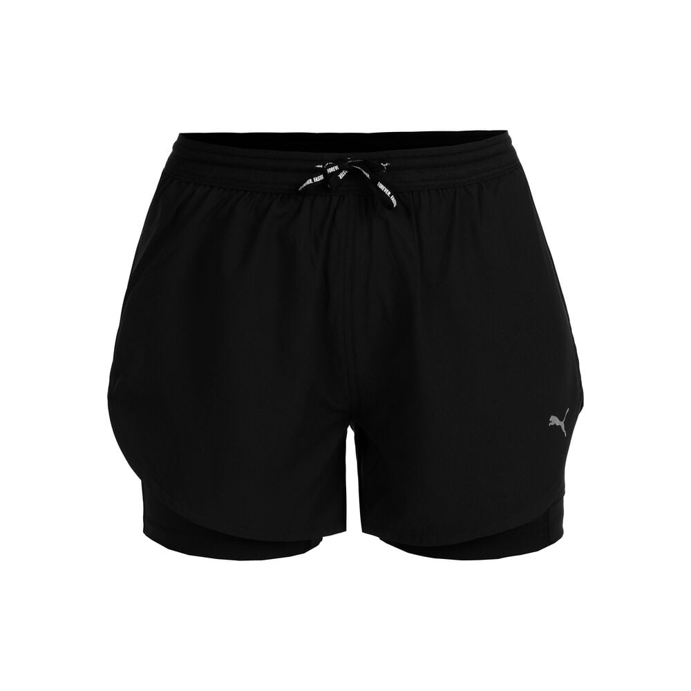 Puma Ultraweave 2in1 4in Hardloopshorts Dames-Zwart