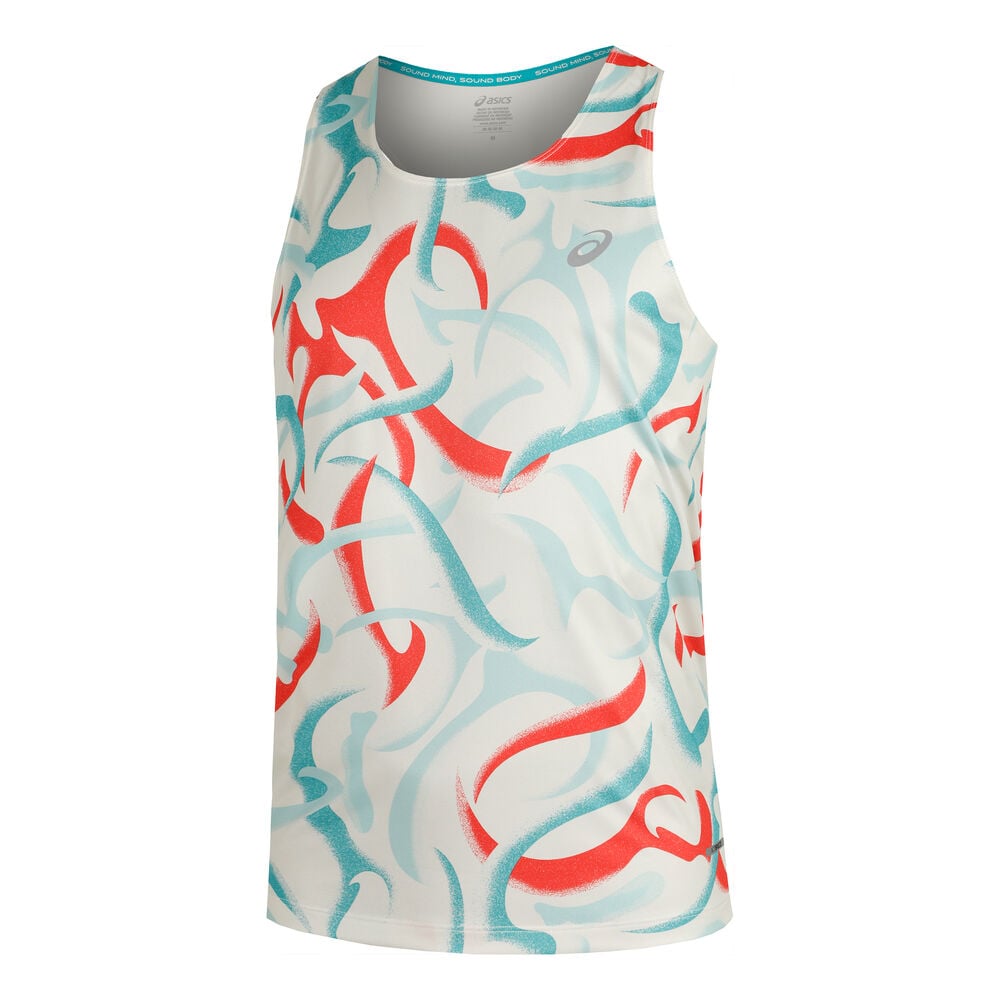 ASICS Road AOP Hardloopshirt Heren-Crème,Veelkleurig