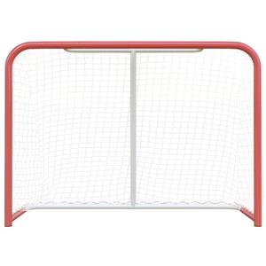 vidaXL Hockeydoel met net 153x60x118 cm staal en polyester rood en wit