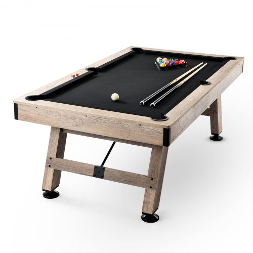 VEVOR Pooltafel, 2,13 m Pooltafel, Pooltafel met verstelbare poten, Pooltafelset inclusief ballen, keuen, krijt en borstel, Perfect voor de familiespeelkamer voor kinderen en volwassenen