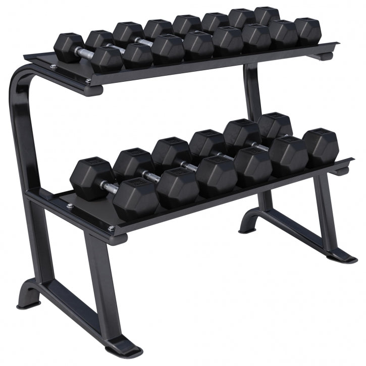 Gorilla Sports Dumbell standaard met 237 kg Hexagon dumbells