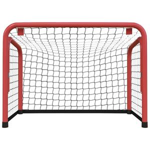 vidaXL Hockeydoel met net 68x32x47 cm staal en polyester rood en zwart