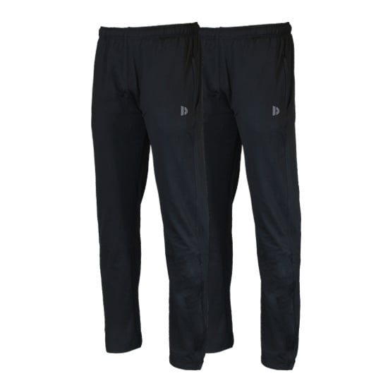 Donnay Donnay Heren - 2-Pack - Anton Powerstretch Trainingsbroek - Zwart
