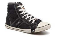 Mustang Sneaker, Canvas, Logo-Details, seitlicher Reßverschluss, schwarz