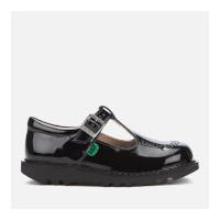 Shop Voor Kickers Junior Zwarte T-Bar Lakleren Schoenen