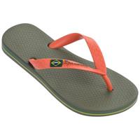 Classic Brasil teenslippers kaki/oranje