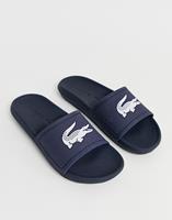 Lacoste Herren-Schlappen CROCO aus Synthetik - Marineblau Weiß 