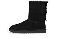 Ugg Boots "Bailey Bow II", Schleifen, Lammfell, Veloursleder, für Damen, schwarz