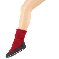 Falke Socken "Cosy Shoe 10560", Antirutsch-Noppen, Merinowolle, für Kinder, rot