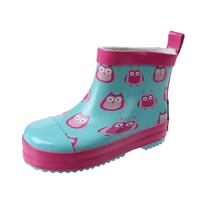 Playshoes korte regenlaarzen uilen blauw/roze 8