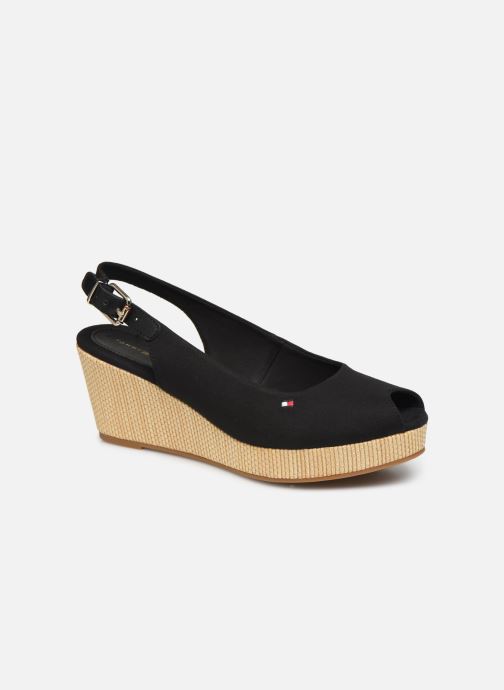 Tommy Hilfiger, Sling-Wedges Iconic Elba in schwarz, Sandalen für Damen