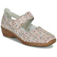 Rieker Ballerinas, Klettverschluss, Mosaik-Design, für Damen, beige