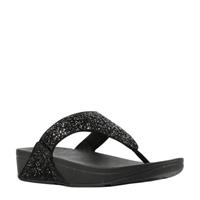 FitFlop TM Lulu Toe Glitter teenslippers zwart