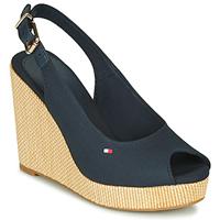 Tommy Hilfiger, Sling-Wedges Iconic Elena in dunkelblau, Pumps für Damen