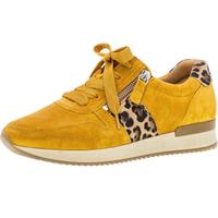 Gabor Sneaker, Rauhleder, Leo-Akzente, für Damen, gelb/leopard