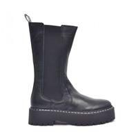 STEVE MADDEN Leder/Textil Stiefel, Schwarz