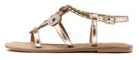 Lascana Sandalen Sandalette, zomerschoen van leer met steentjes in glinsterende look