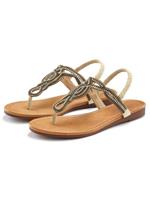 Lascana Teenslippers Sandaal, pantoffel met sierstenen in glitter-look VEGAN