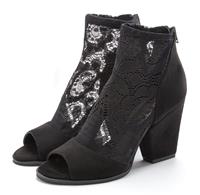 LASCANA Sandalette, Boots mit elastischer Spitze und modischem Blockabsatz