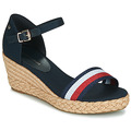 tommyhilfiger TOMMY HILFIGER Shimmery Ribbon Mid Wedge Sandal FW0FW05614 Desert Sky DW5