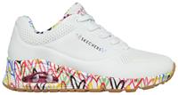 Skechers Sneakers met sleehak UNO-LOVING LOVE met coole graffitiprint