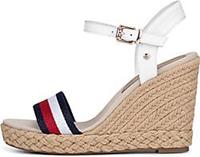 Tommy Hilfiger , Shimmery Ribbon High Wedge in weiß, Sandalen für Damen