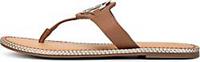 Tommy Hilfiger , Zehentrenner Essential Leather Flat Sandal in mittelbraun, Sandalen für Damen