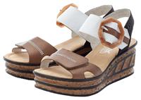 Rieker Sandalette Zwart/Beige/Zilver