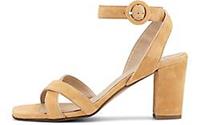 KMB , Velours-Sandalette in gelb, Sandalen für Damen