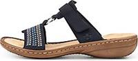 Rieker Slippers , sleehak, zomerschoen, pantoffels met mooi borduursel