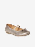 VERTBAUDET Leren meisjesballerina's metallic beige